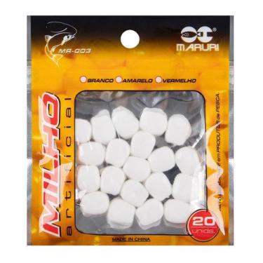 Imagem de Isca Milho Artificial Silicone 1cm com 20 Unidades - Branco - Maruri
