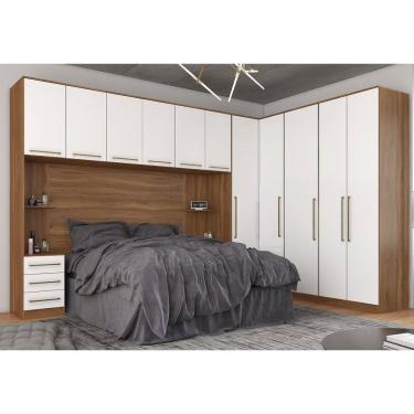 Imagem de Quarto Modulado Irlanda Para Cama de Casal até 168cm - Amendola Touch/Branco Demóbile 