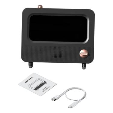 Imagem de Wswqop Umidificador de, difusor de aroma elétrico, umidificador de simulação de lareira, difusor de óleo essencial para a sala de casa, Preto