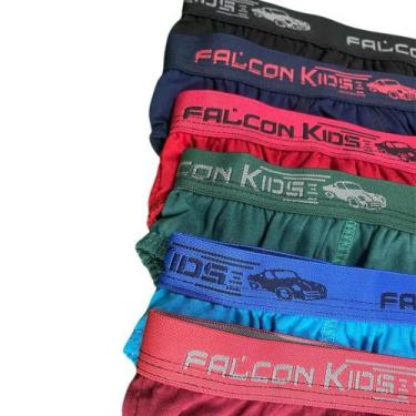 Imagem de Kit 6 Cuecas Falcon Kids  Modelagem Ideal para Crianças, M, Multicores