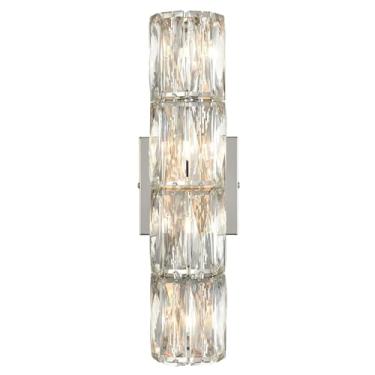 Imagem de Luminárias de parede de cristal, luminária de parede interna de luxo, luminárias de parede cromadas, arandelas de parede de cristal modernas, iluminação de parede para sala de estar, quarto,