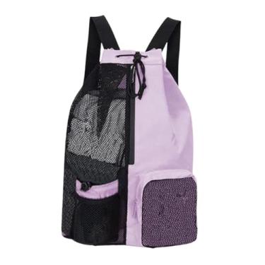 Imagem de simhoa Mochila de cordão, bolsa de ginástica, respirável, grande capacidade, exercícios leves organizador de engrenagem portátil praia mochila mochila, Roxo