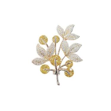 Imagem de Broche de flor de strass banhado a ouro 18 quilates flor floral broche elegante pérola lapela broche fantasia bijuteria dia de ação de graças presentes de aniversário casamento para mãe esposa, Liga