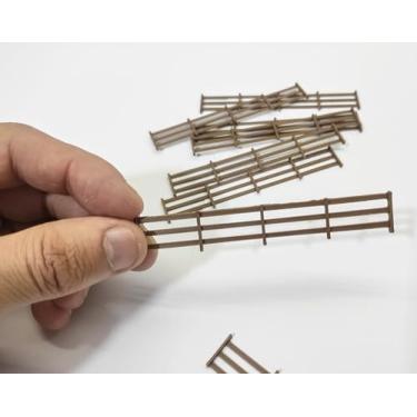 Imagem de 10 Miniatura Cercas Fazenda - Escala Ho- 1:87 Maquetes Terrário 1/87 CERQUINHA SITIO (marrom)
