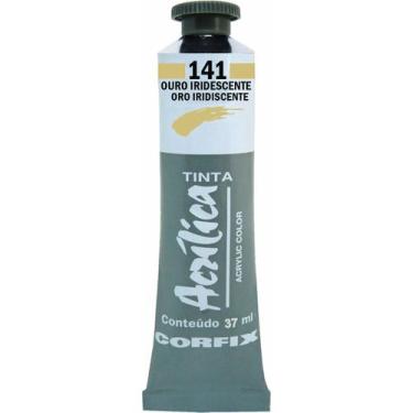 Imagem de Tinta Acrílica Corfix 37ml Metálica - 81037, 141 - OURO IRIDESCENTE