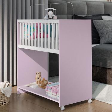 Imagem de Mini Berço Baby 2 em 1 96,5cm X 88,5cm X 45,0cm Rosa / Branco