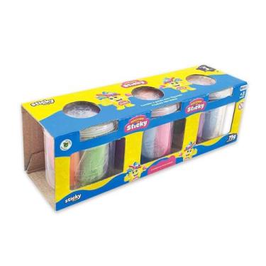 Imagem de Massinha Colorida Divertida 03 Potes de Massinha 05 unidades 75gr Colo