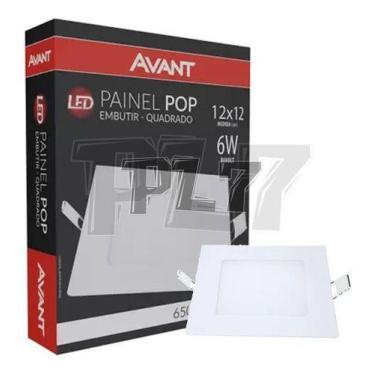 Imagem de Painel Plafon Led 6w Quadrado Embutir Luminária - Avant, Neutro, 110V/