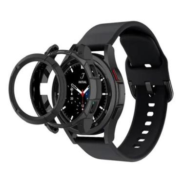 Imagem de Pulseira Silicone Preto +case Coroa Preto Galaxy Watch4 / Watch 4 Clas