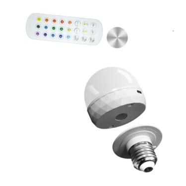 Imagem de IEUDNS Lâmpada recarregável E27 5W sem fio para arandelas e lâmpadas com timer e timer advertido para o armário de camping de fazenda KTV, 2500mah Multi Colors