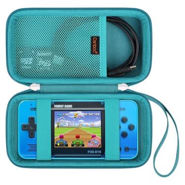 Imagem de Canboc Carrying Case for My Arcade Atari/Pac-Man/Tetris/Ms. Pac-Man/Street Fighter Pocket Player Pro/ RG35XX H Retro Handheld Game Console, Mesh Pocket fits Cable, SD Card, Turquoise (Case Only)