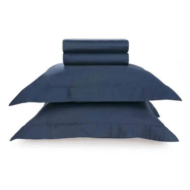 Imagem de Jogo De Cama Queen 270 Fios 100% Algodão - Karsten Azul