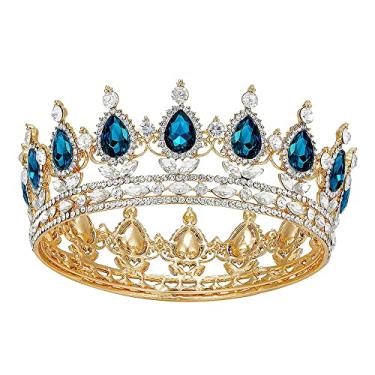 Imagem de Coroa de cristal para casamento, tiaras e coroas vintage, para homens/mulheres, enfeites de cabelo de diadema de formatura, acessórios de joias de cabelo de casamento, acessórios de noiva