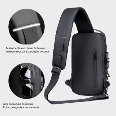 Imagem de Mochila Tiracolo Masculina De Ombro Antifurto Com Porta Usb - EL-3802 