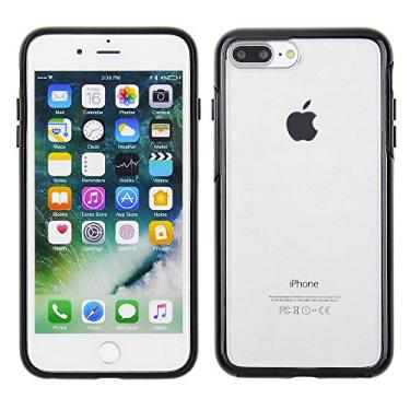 Imagem de Cube Apple iPhone 8 Plus/7 Plus/6s Plus/6 Plus - Capa traseira rígida de policarbonato transparente com borda protetora preta