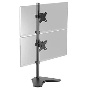 Imagem de VIVO Suporte de mesa para monitor duplo com suporte de LCD, mantém na posição vertical 2 telas de até 30 polegadas (STAND-V002L)