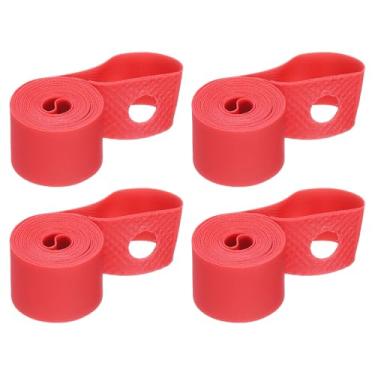 Imagem de HARFINGTON 4 tiras de aro de bicicleta 45,7 cm x 20 mm PVC forro de pneu de bicicleta fita de aro de roda de bicicleta fita de tubo interno protetor de almofada de proteção anti-arranhões para Road