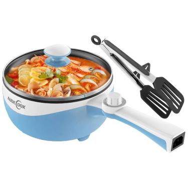 Imagem de Panela Elétrica de 1,7L Audecook Hot Pot: Mini Portátil com Revestimento Antiaderente, Ajuste de Potência e Cozimento Rápido para Massas,