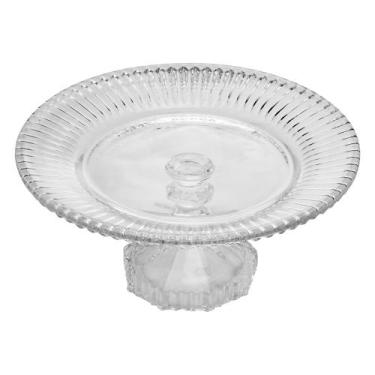 Imagem de Boleira de Vidro Prato Porta Bolo Com Pé Cristal Renaissance 22cm Lyor