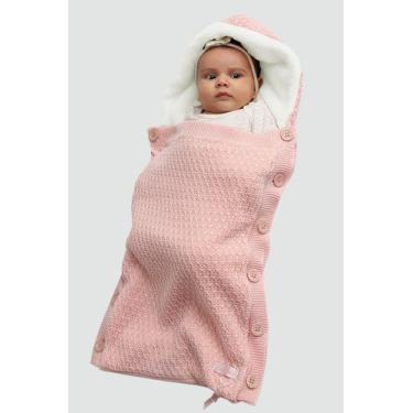Imagem de Saco de Dormir Telinha Forrada Bebê Tricô - Carlan, Rosa, Único
