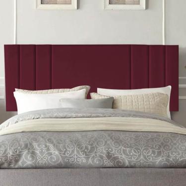 Imagem de Painel Estofada Grécia 195Cm King Size Para Cama Box Suede Bordô