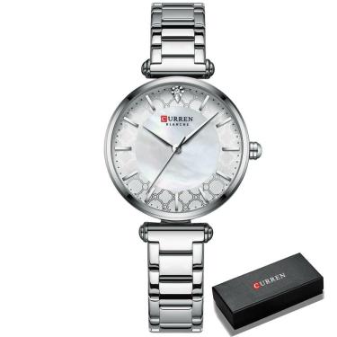 Imagem de Relógio Feminino Curren 9072 À Prova D'Água Prata