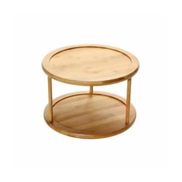 Imagem de Organizador Giratório Em Bambu 2 Andares 26Cm Yoi