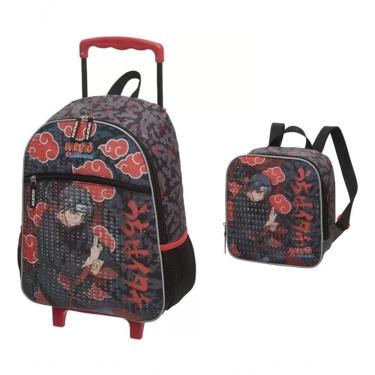 Imagem de Kit Mochila Rodinha Lancheira Itachi Akatsuki Naruto Pacific