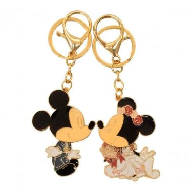 Imagem de 2 Chaveiros Noivos Namorados Mickey Minnie 5cm Disney