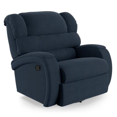 Imagem de Poltrona Do Papai Reclinável Napoli Glider Giratória Veludo Azul Fh1