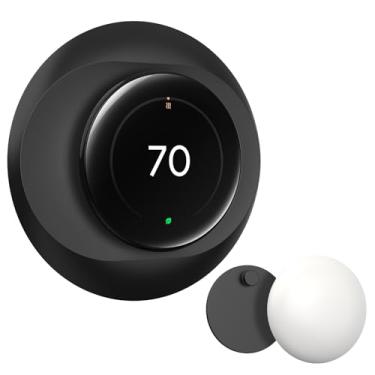Imagem de CaseBot Capa De Parede Compatível Com Termostato Google Nest Learning (4ª Geração), Kit Acabamento Prático, Suporte Para Sensor Temperatura, Fácil Instalação (Preto Fosco)