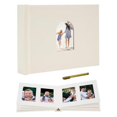 Imagem de Remowith Álbum De Fotos Para Câmera Instantânea Fujifilm Instax Mini 11, 12, 9 E 8 Evo Liplay, Capa Linho Polaroid Snaptouch Pic-300 Com 52 Bolsos, Bege