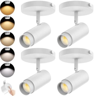 Imagem de AIBISOD Holofotes De Led 5 Cores Para Teto, Internos, Com Zoom 15 A 60°, 10 W, Embutidos, Iluminação Direcional Ajustável, Luminária Destaque Sala Estar, Armários Cozinha, Branco, 1000 Lm, Pacote 4