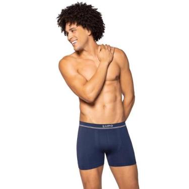 Imagem de Cueca Lupo Boxer Microfibra Sem Costura - Masculina, Azul, GG