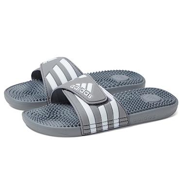 Imagem de adidas Sandália Adissage SlidesSandal unissex para adultos, Cinza/branco/cinza, 17 Women/16 Men