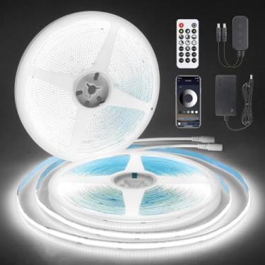 Imagem de Aclorol Fita De Led Cob 24 V, 3000 K, Regulável, 30 M, Com Controle Remoto, Corda Branca Quente, Flexível Para Cozinha, Quarto, Sala De Estar, Prateleira, Armário, 320 Leds/M, Cri 85+ (2 Rolos De 1