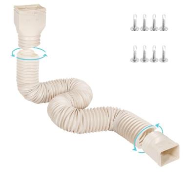 Imagem de plusgutter Extensores de calha de 3,5 m de comprimento flexíveis, extensor de descarga de drenagem, extensor de drenagem de bico para baixo, conector de calha, drenagem de água da chuva, extensível de