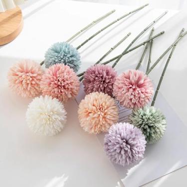 Imagem de Flores artificiais, vaso de hortênsia de seda falsa, decoração para casa, buquê de casamento, festival, pompom, acessórios de noiva (5 peças/múltiplos)