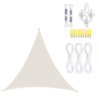 Imagem de TBATM Vela de Sombra do Sol,3x3x3m Triângulo Jardim Sombra do Sol,Uv Bloqueador Sombra Vela com Kit de Hardware,Vela de Sombra do Jardim Impermeável Respirável,Vela de Sombra do Sol,Beige