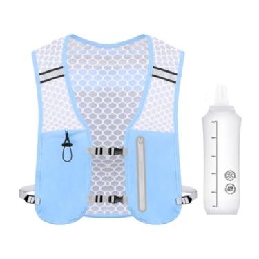 Imagem de Aymzbd Colete de corrida, mochila de hidratação, bolsa esportiva resistente de 2 litros, mochila portátil para água, para mulheres e homens, para escalada e, Azul