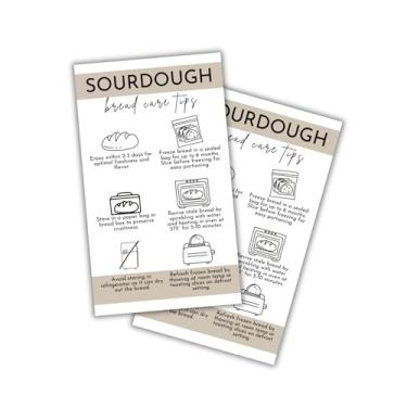 Imagem de Instruções de cuidados com o pão Sourdough, cartões, dicas e truques, pacote com 50 unidades 5 x 8,9 cm, kit minimalista para iniciantes, mercado de fazendeiros, vendem como armazenar branco e marrom