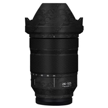 Imagem de Skin Lens Camera Skin Wrap Vinil Protetor Adesivo Acessórios de Fotografia para Panasonic Lumix S 24-105mm F4 24 105 (Onda Preto)