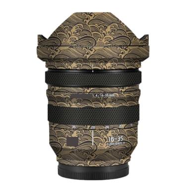 Imagem de Adesivo de lente de câmera revestimento protetor de corpo película protetora decalque skin para Panasonic Lumix S 16-35mm F4 16 35 F 4 (ouro onda)