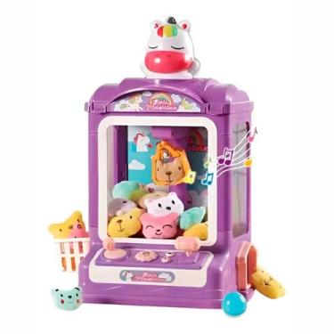 Imagem de Mini Máquina De Ursinhos Pelúcia Jogo Garra Arcade Cor:Roxo - Innovare
