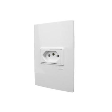 Imagem de Conjunto Espelho 4X2 com 1 Tomada 20A 250V Horizontal Linha Vivaz Ilum