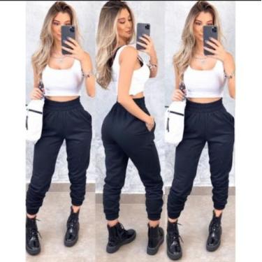 Imagem de Calça Moletom Feminina Jogguer - M & K Shop, Preto, P