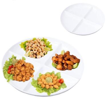 Imagem de Petisqueira Para Servir Redonda Com 4 Divisórias Em Melamina - Fx