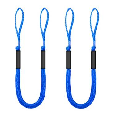 Imagem de Pacote com 2 linhas de ancoragem elástica para barco, durável absorção de choque, corda de amarração acessórios de barco, ancoragem perfeita (1,5 m) (azul)