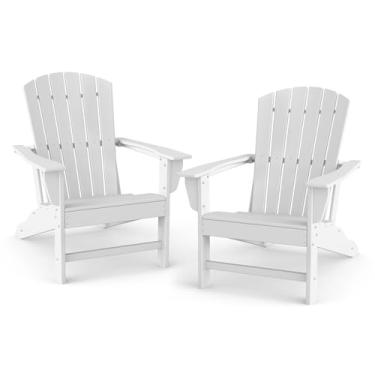 Imagem de BRIOPAWS Conjunto de 2 cadeiras Adirondack, cadeiras de fogueira resistentes ao clima, cadeira de gramado de plástico HDPE para ambientes externos, fogueira, deck, piscina, varanda, quintal, praia,