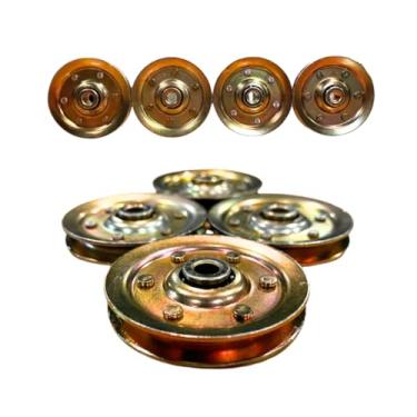 Imagem de Roda de polia de porta de garagem resistente de 7,6 cm – capacidade de carga de 90 kg, roldanas de rolamento de esferas de aço galvanizado, ferragens de reparo e instalação de porta de garagem, pacote